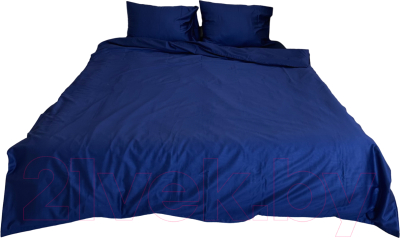 Комплект постельного белья Lilia КПБс 2-спальный (сатин/синий)