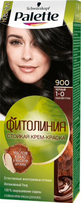 

Крем-краска для волос Palette, Черный, Фитолиния 900 / 1-0