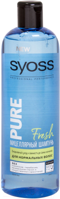 

Шампунь для волос Syoss, Pure Fresh мицеллярный для нормальных волос
