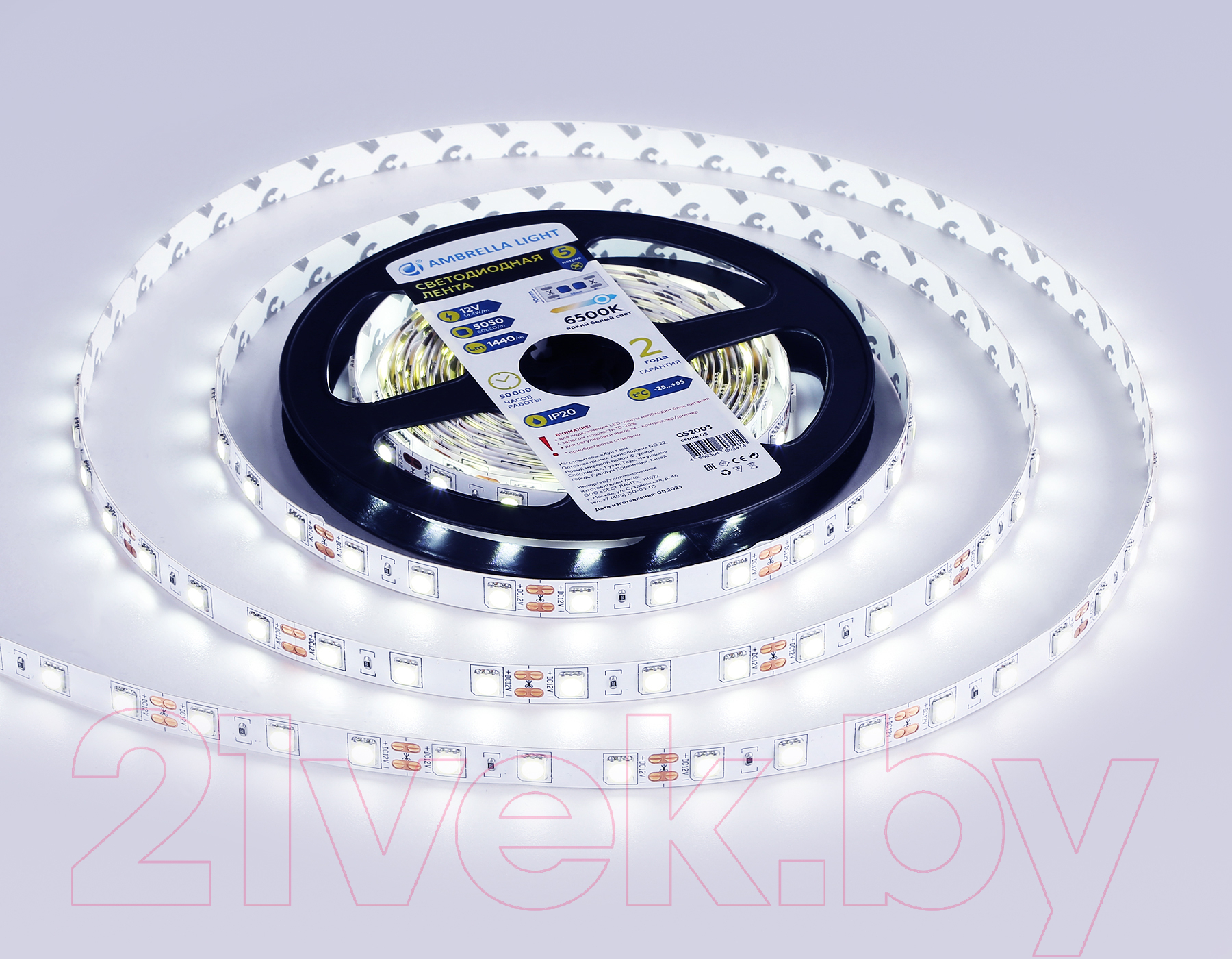 Светодиодная лента Ambrella 5050 60Led 14.4W 6500K / GS2003 — фото 2