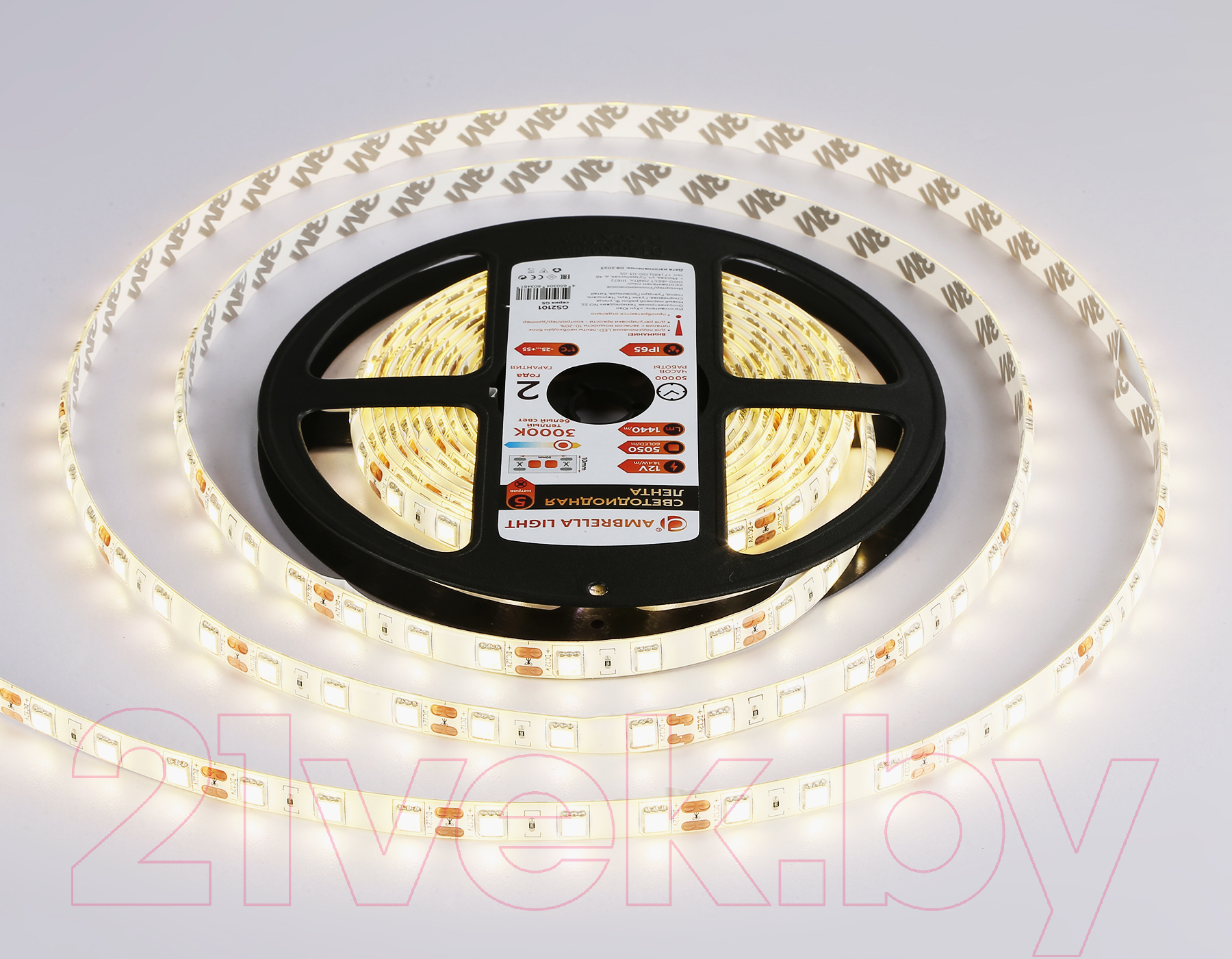 Светодиодная лента Ambrella 5050 60Led 14.4W IP65 3000K / GS2101 — фото 2