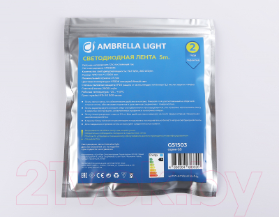 Светодиодная лента Ambrella 2835 240Led 19.2W 6500K / GS1503