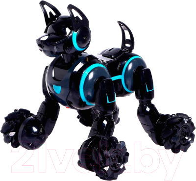 Радиоуправляемая игрушка Sima-Land Робот собака Stunt / 6833322 (черный)