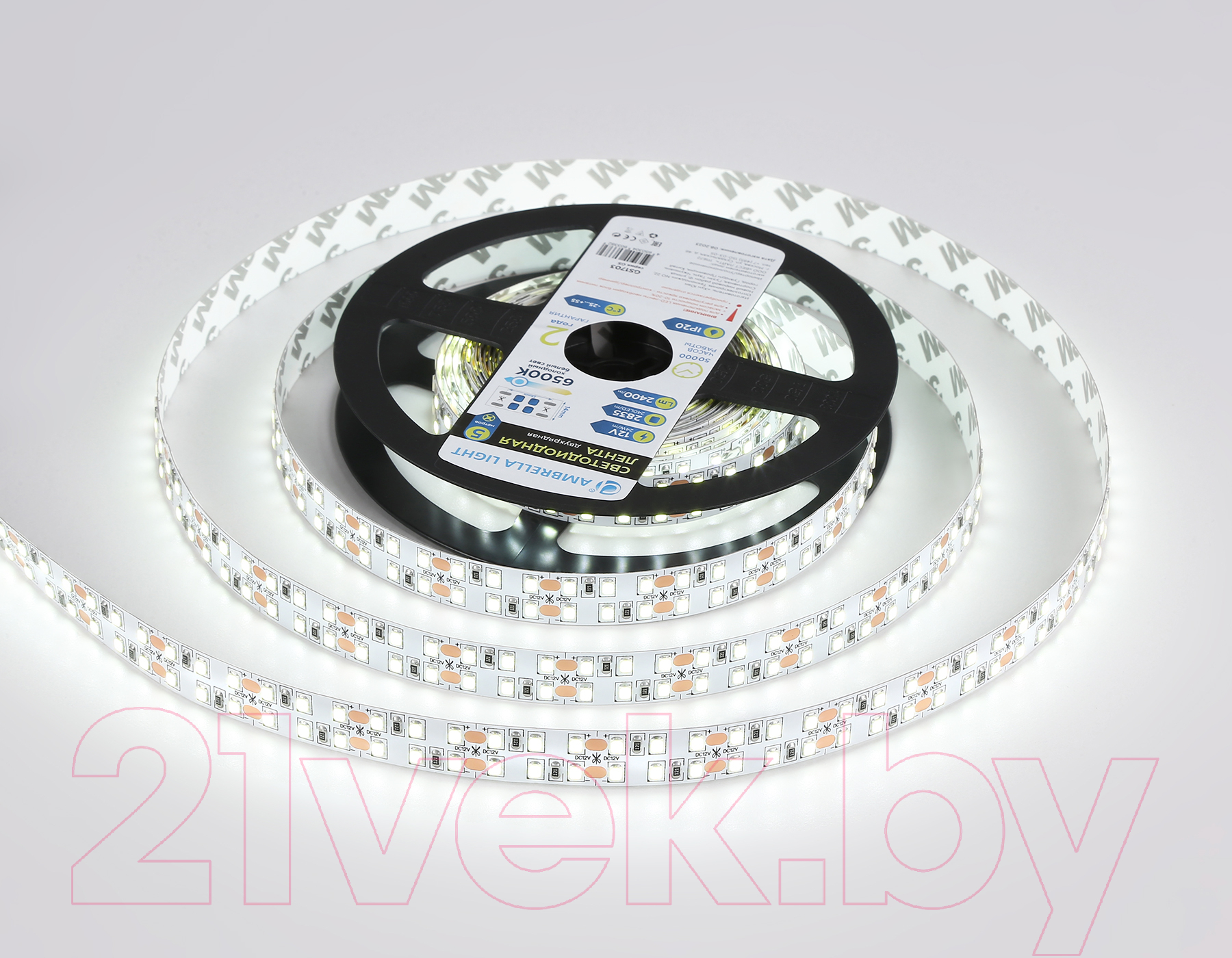 Светодиодная лента Ambrella двухрядная 2835 240Led 24W 6500K / GS1703