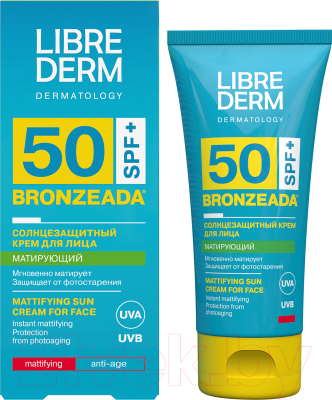 Крем солнцезащитный Librederm Bronzeada Матирующий SPF50 (50мл)