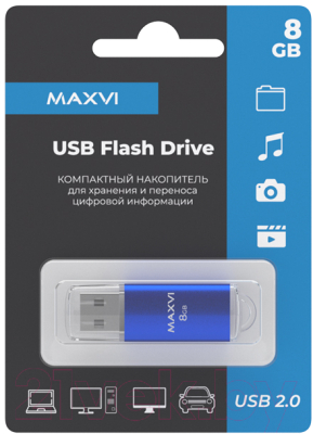 Usb flash накопитель Maxvi MP 8GB 2.0 (синий)