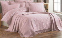 Набор текстиля для спальни DO&CO Elit с гипюром 240x260 / 11566  (пудра) - 