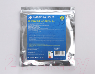 Светодиодная лента Ambrella 5050 30Led 7.2W IP65 6500K / GS1903