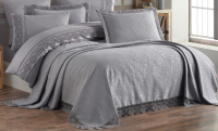 Набор текстиля для спальни DO&CO Elit с гипюром 240x260 / 11566  (серый) - 