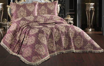 Набор текстиля для спальни DO&CO Elita 260x260 / 11641 (баклажан)