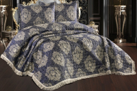 Набор текстиля для спальни DO&CO Elita 260x260 / 11641 (синий) - 