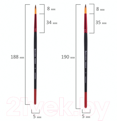 Набор кистей Brauberg Premium / 201025 (5шт)