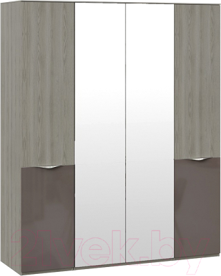 Шкаф ТриЯ Либерти комбинированный с 2 зерк. дверями и 2 ЛКП/ СМ-297.07.445 (хадсон/фон серый)