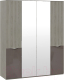 Шкаф ТриЯ Либерти комбинированный с 2 зерк. дверями и 2 ЛКП/ СМ-297.07.445 (хадсон/фон серый) - 