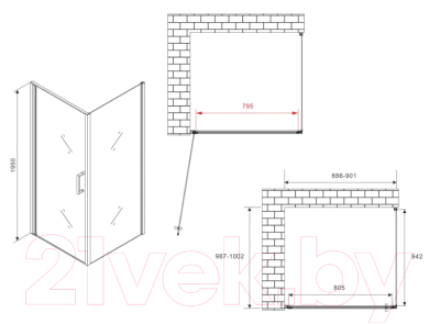 Душевой уголок Abber Sonnenstrand AG04090-S100