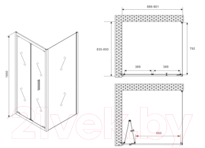 Душевой уголок Abber Sonnenstrand AG07090B-S85B