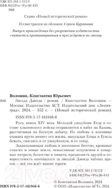 Художественная книга АСТ Звезда Давида / 9785171619466 (Волошин К.Ю.) — фото 4