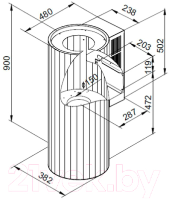 Вытяжка коробчатая Maunfeld Adelaide 39 Wall (розовое золото)