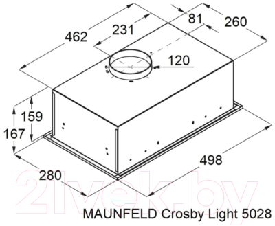 Вытяжка скрытая Maunfeld Crosby Light 5028 (нержавеющая сталь)