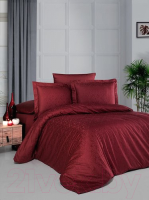 Комплект постельного белья DO&CO Lunetta Dark / 11698 (бордовый)