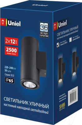Бра уличное Uniel ULU-S22D-2x12W/2700K IP65 / UL-00010847