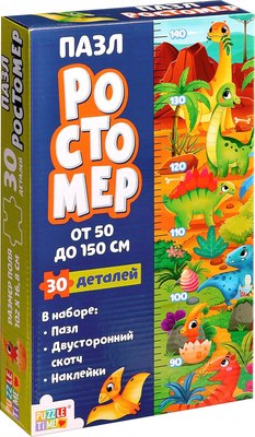 

Развивающая игра, Веселые динозаврики. Ростомер с наклейками / 9437368