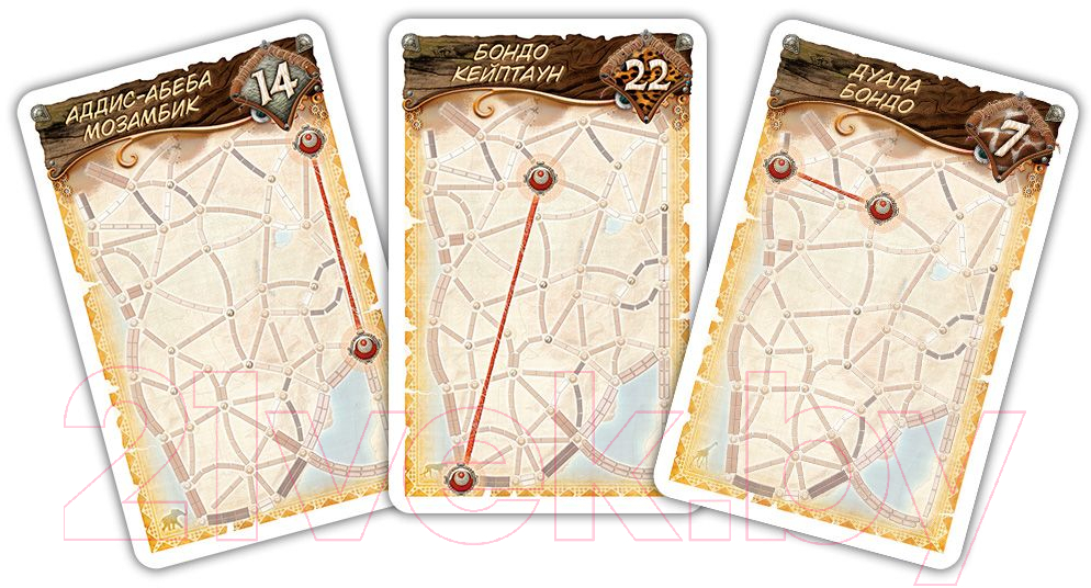 Дополнение к настольной игре Мир Хобби Ticket To Ride. Сердце Африки / 915781