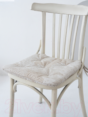 Подушка на стул Rusdecor Льняная Листья (серый)