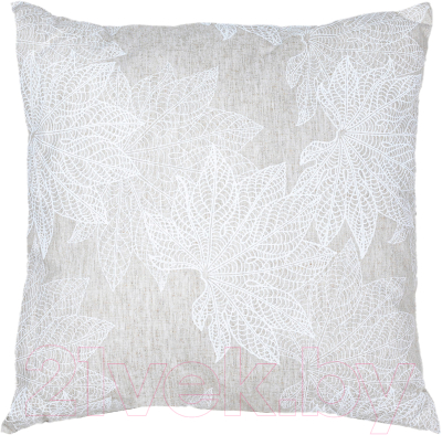 Подушка декоративная Rusdecor Льняная Листья (серый)