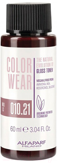 Крем-краска для волос Alfaparf Milano Color Wear Gloss Toner тон 010.21 (60мл)