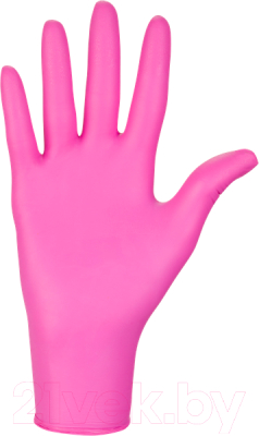 Перчатки одноразовые Mercator Nitrylex PF текстурированные нестерильные неопудренные (М, розовый)