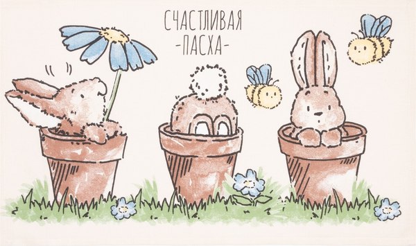 Полотенце Доляна Озорные зайцы / 9284370