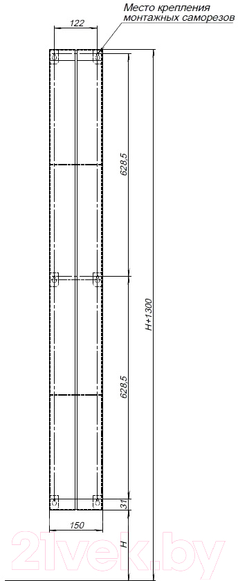 Полка для ванной Aquanet Магнум H / 326461