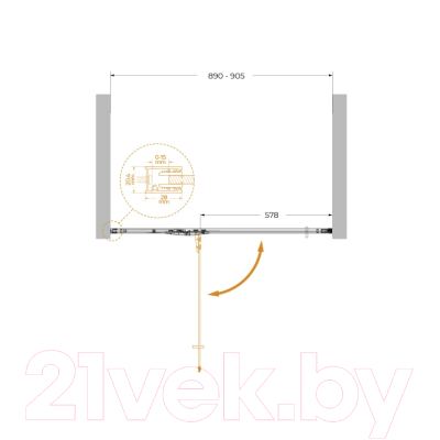 Купить Душевая дверь Cezares Liner-B-12-90-C-NERO-L  