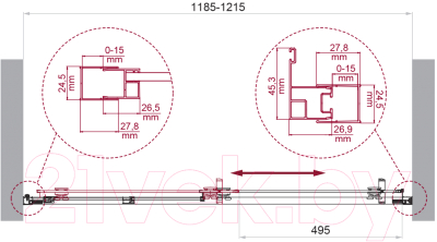 Душевая дверь BelBagno Luce-BF-1-120-C-Cr