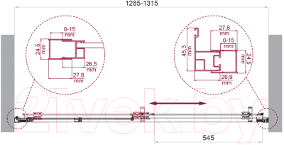 Душевая дверь BelBagno Luce-BF-1-130-C-Cr