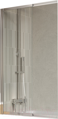 Стеклянная шторка для ванны BelBagno Luce-VF-11-100/145-C-Cr