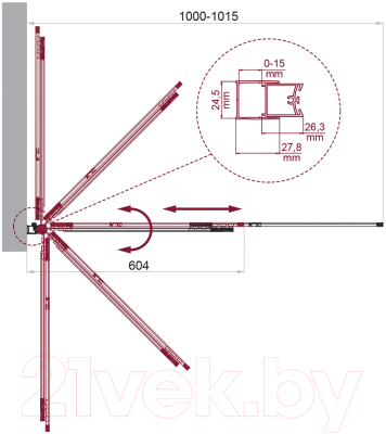 Стеклянная шторка для ванны BelBagno Luce-VF-11-100/145-C-NERO