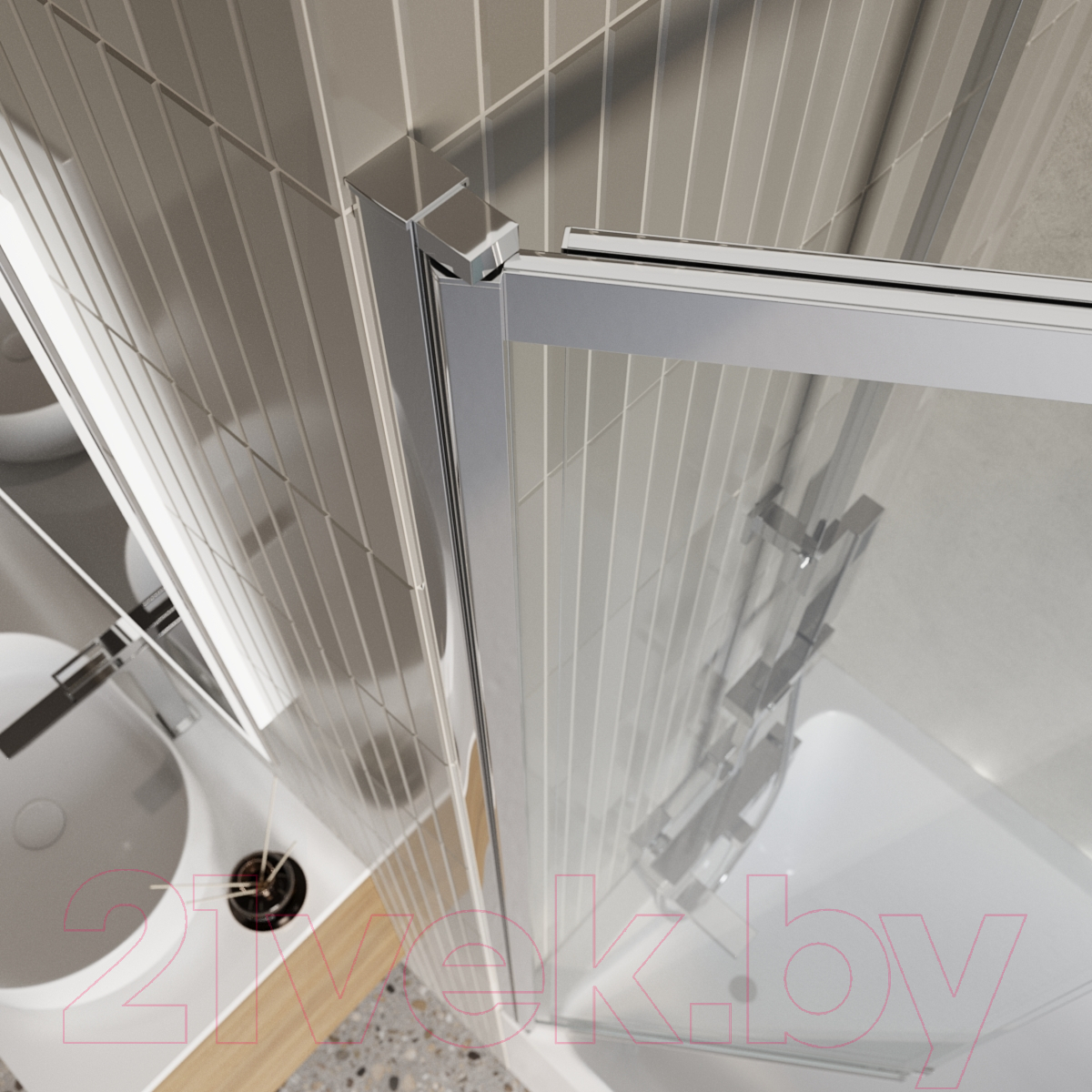 Стеклянная шторка для ванны BelBagno Luce-VF-11-90/145-C-Cr — фото 4