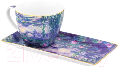 Чашка с блюдцем Elan Gallery Водяные лилии / 420623 