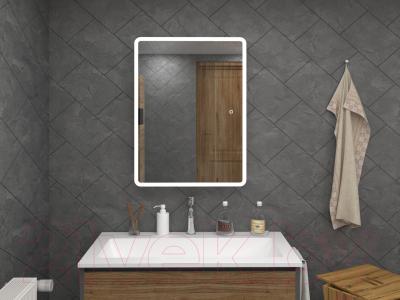 Шкаф с зеркалом для ванной Континент Emotion Led 60x80 (c подогревом)