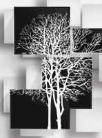 Фотообои листовые ФабрикаФресок 3D Абстракция Дерево Инь-Янь / 932270 (200x270) - 