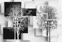 Фотообои листовые ФабрикаФресок 3D Абстракция Дерево Инь-Янь / 934270 (400x270) - 