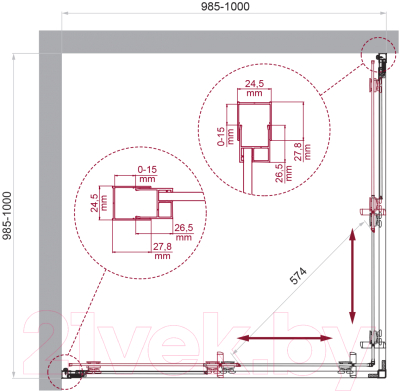 Изображение товара Душевой уголок BelBagno Luce-A-2-100-C-Cr