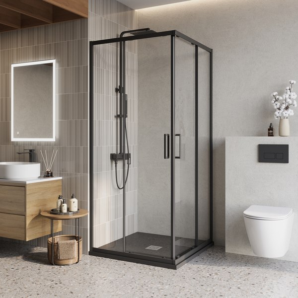 Купить Душевой уголок BelBagno Luce-A-2-90-C-NERO в Минске