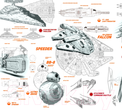Фотообои листовые ФабрикаФресок Звёздные войны Star Wars Корабли / 963270 (300x270)