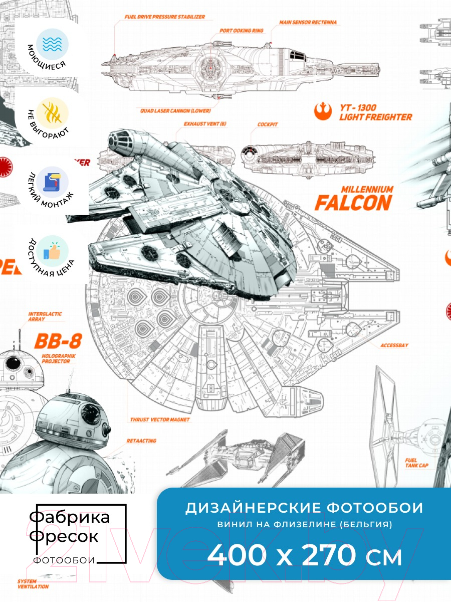 Фотообои листовые ФабрикаФресок Звёздные войны Star Wars Корабли / 964270