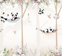 Фотообои листовые ФабрикаФресок Детские Панды в Лесу / 993270 (300x270) - 