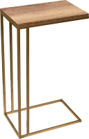 Приставной столик BZT Simmin Duo Golden SDGW001 (золотое двойное основание/коричневая доска) - 