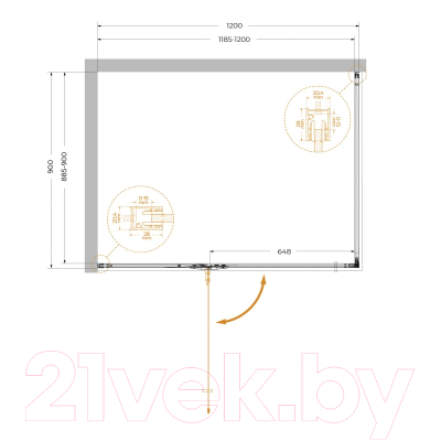 Купить Душевой уголок Cezares Liner-AH-1-120/90-C-Cr-L в Могилеве